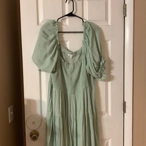 New without tags green polka dot dress